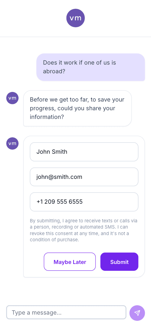 Conversational onboarding: qualification