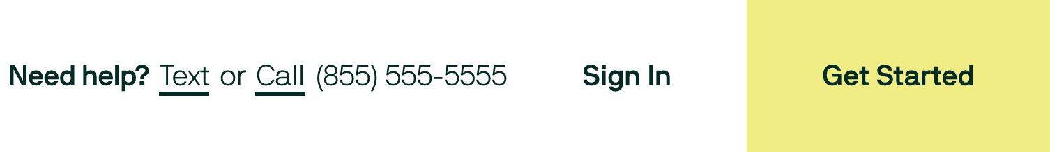 Header call/text placement on desktop